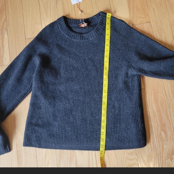 Quince Mongolian 100% Cashmere Crewneck Fisherman Sweater In Charcoal - Picture 4 of 14